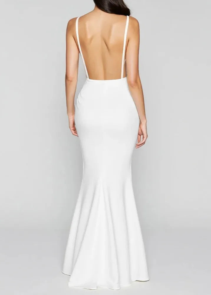 Pitkä valkoinen mekko – kuva 3