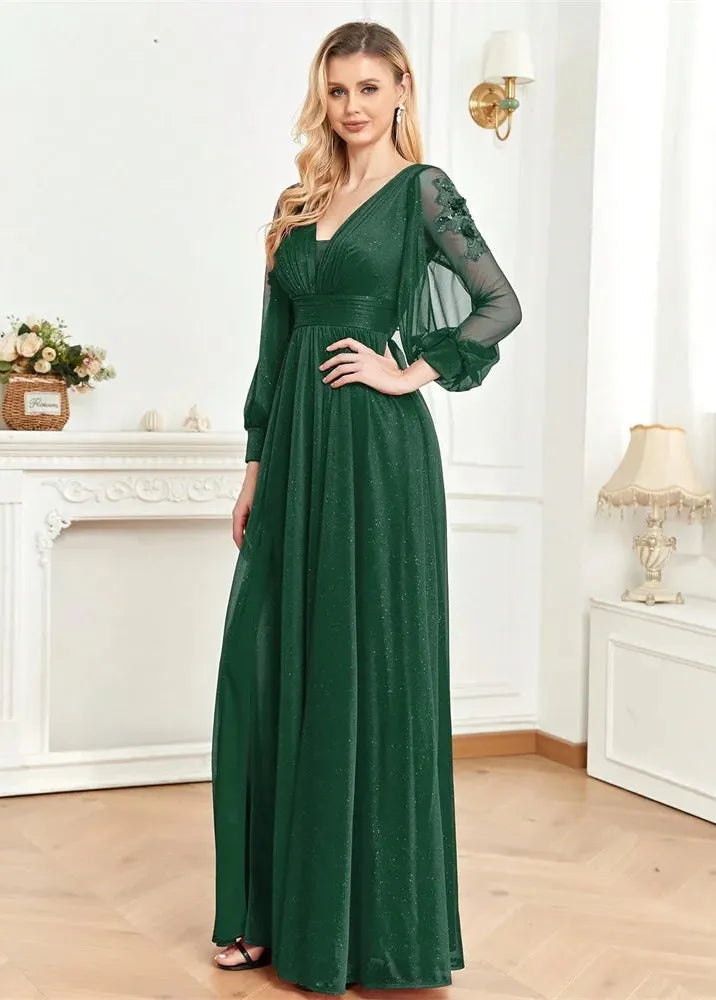 Metsänvihreä morsiusneitomekko – kuva 5