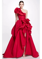 Punainen haute couture -mekko