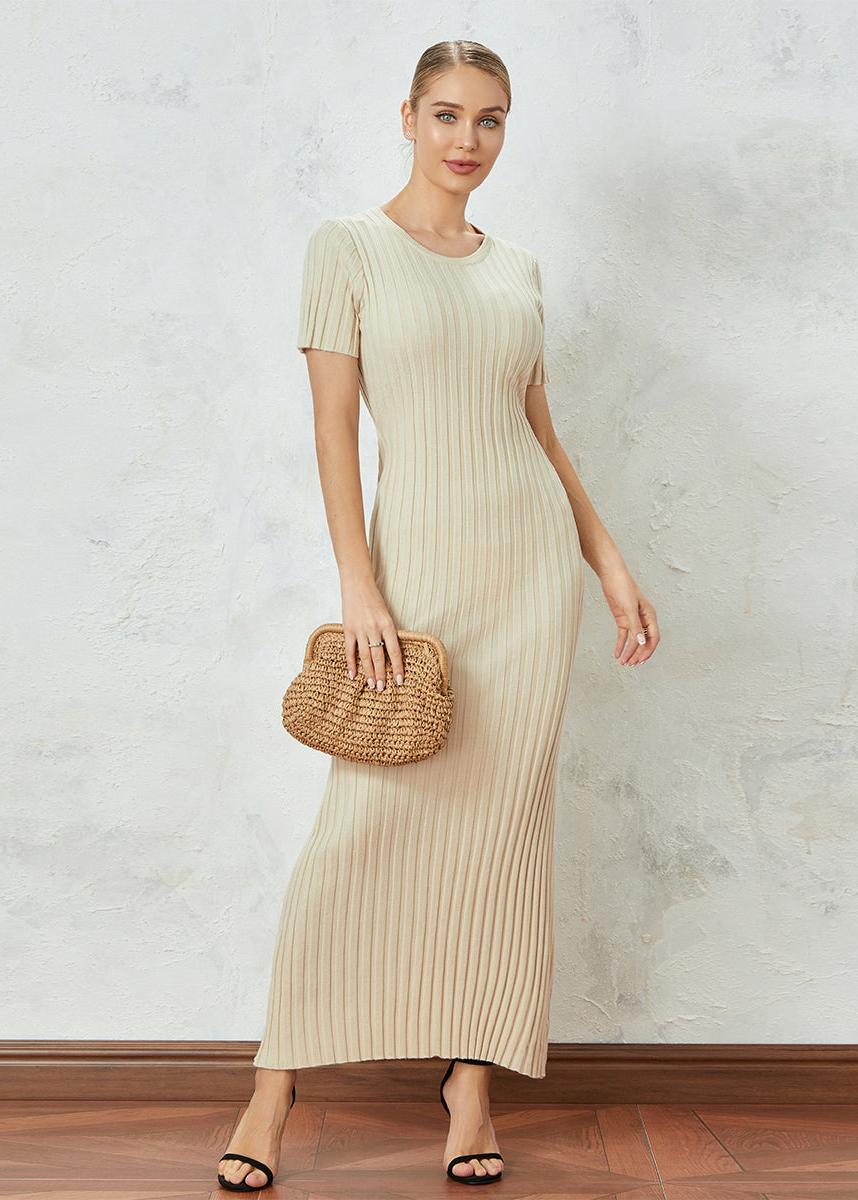 Pitkä beige mekko – kuva 5