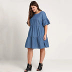 Pluskoon denimmekko