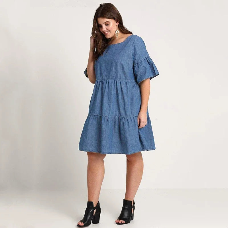 Pluskoon denimmekko