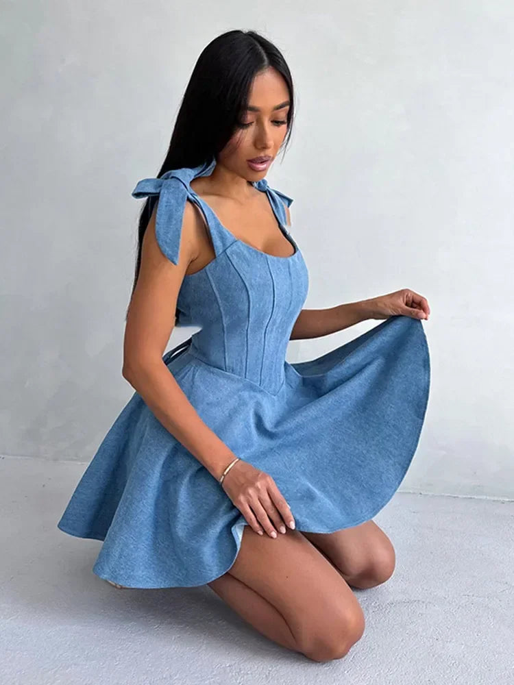 Denim kellomekko – kuva 3