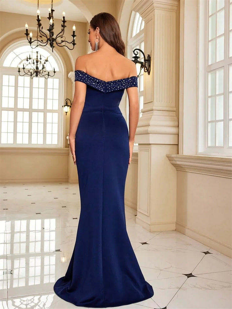 Pitkä laivastonsininen merenneitomekko – kuva 2