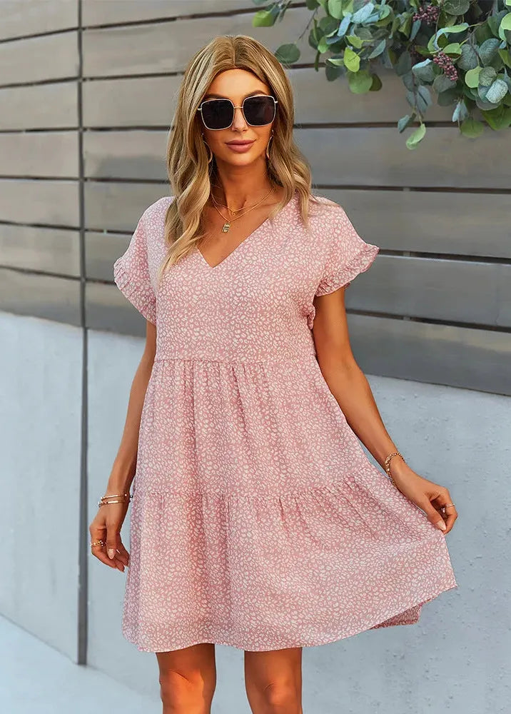 Vaaleanpunainen babydoll-mekko