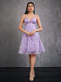 Lyhyt lila juhlamekko – Helmi