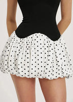 Polka dot pallo olkaimeton mekko – kuva 4